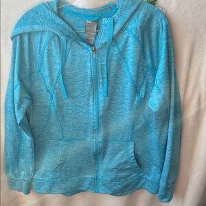 Champion track aqua Zip-Up Hoodie size L NWOT